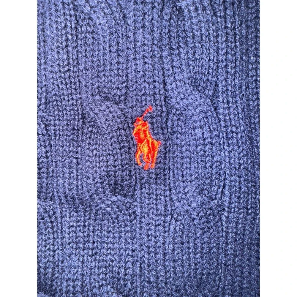 Polo Ralph Lauren boys cable‎ knit blue vest size 6